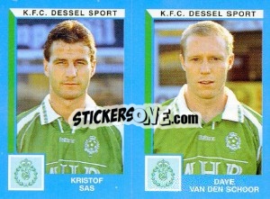Sticker Kristof Sas / Dave Van Den Schoor - Football Belgium 1999-2000 n. 420 - Panini