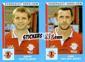 Sticker Erwin Mortelmans / Dirk Van Der Beken - Football Belgium 1999-2000 - Panini