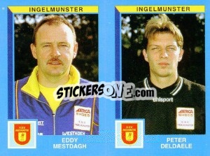 Sticker Eddy Mestdagh / Peter Deldaele - Football Belgium 1999-2000 - Panini