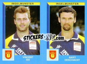 Sticker Vincent Six / Bart Deschacht - Football Belgium 1999-2000 - Panini
