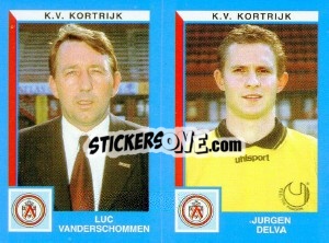 Sticker Luc Vanderschommen / Jurgen Delva - Football Belgium 1999-2000 - Panini