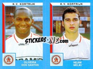 Figurina Oliviera Dos Santos / Nejim Melki - Football Belgium 1999-2000 n. 447 - Panini