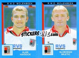 Sticker Alan Haydock / Slobodan Miletic - Football Belgium 1999-2000 - Panini