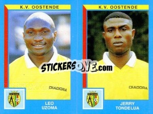 Sticker Leo Uzoma / Jerry Tondelua - Football Belgium 1999-2000 - Panini