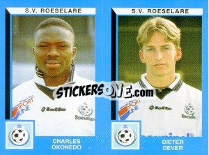 Sticker Charles Okonedo / Dieter Dever - Football Belgium 1999-2000 - Panini