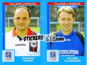 Sticker Bernard Wegria / Roland Velkeneers - Football Belgium 1999-2000 n. 484 - Panini