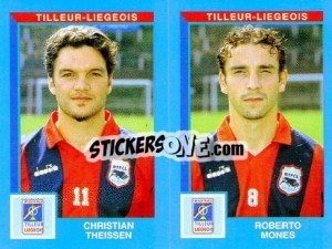 Cromo Christian Theissen / Roberto Mones - Football Belgium 1999-2000 - Panini