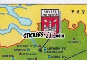 Sticker Carte Géographique De Belgique - Football Belgium 1976-1977 n. 2 - Panini