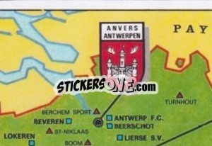 Sticker Carte Géographique De Belgique - Football Belgium 1976-1977 - Panini