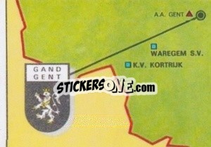 Sticker Carte Géographique De Belgique - Football Belgium 1976-1977 n. 4 - Panini