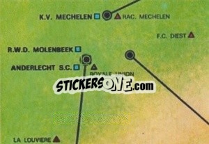 Sticker Carte Géographique De Belgique - Football Belgium 1976-1977 n. 5 - Panini