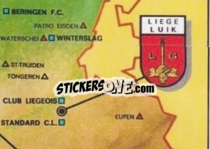 Figurina Carte Géographique De Belgique - Football Belgium 1976-1977 - Panini