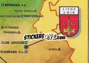 Sticker Carte Géographique De Belgique - Football Belgium 1976-1977 n. 6 - Panini