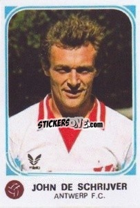 Sticker John De Schrijver - Football Belgium 1976-1977 - Panini