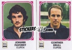 Sticker Johann Pavonet / Gűnther Brull - Football Belgium 1976-1977 - Panini