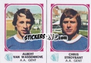 Sticker Albert Van Wassenhove / Chris Stroybant - Football Belgium 1976-1977 - Panini