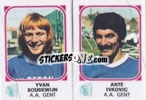 Sticker Yvan Boudewijn / Ante Ivkovic - Football Belgium 1976-1977 n. 410 - Panini