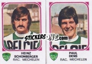 Sticker Heinz Schonberger / Paul Dens - Football Belgium 1976-1977 - Panini