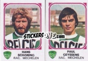 Figurina Hans Schöning / Paul Geyssens - Football Belgium 1976-1977 n. 422 - Panini