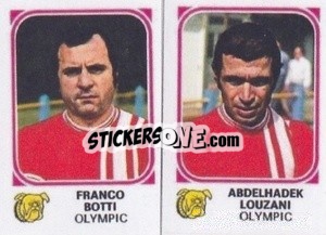 Sticker Franco Botti / Abdelhadik Louzani - Football Belgium 1976-1977 - Panini