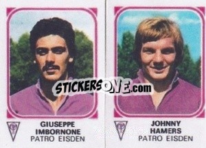 Sticker Giuseppe Imbornone / Johnny Hamers - Football Belgium 1976-1977 - Panini