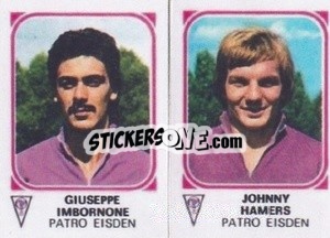 Figurina Giuseppe Imbornone / Johnny Hamers - Football Belgium 1976-1977 n. 445 - Panini