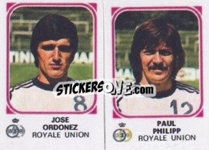 Sticker Jose Ordonez / Paul Philipp - Football Belgium 1976-1977 - Panini