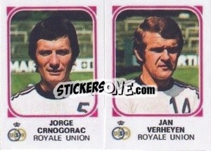 Sticker Jorge Crnogorac / Jan Verheyen - Football Belgium 1976-1977 n. 470 - Panini