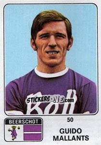 Sticker Guido Mallants - Football Belgium 1973-1974 - Panini