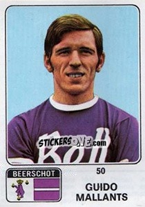 Sticker Guido Mallants - Football Belgium 1973-1974 n. 50 - Panini
