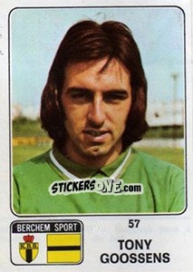 Figurina Tony Goossens - Football Belgium 1973-1974 n. 57 - Panini
