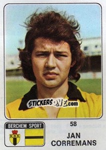 Sticker Jan Corremans - Football Belgium 1973-1974 - Panini