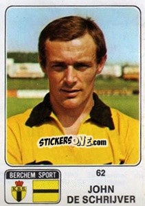 Cromo John de Schrijver - Football Belgium 1973-1974 - Panini