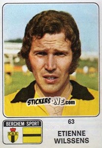 Sticker Etienne Wilssens - Football Belgium 1973-1974 - Panini