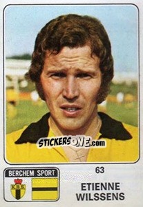 Sticker Etienne Wilssens - Football Belgium 1973-1974 n. 63 - Panini