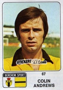 Sticker Colin Andrews - Football Belgium 1973-1974 n. 67 - Panini