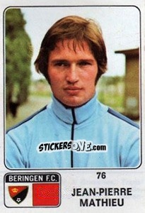 Figurina Jean-Pierre Mathieu - Football Belgium 1973-1974 - Panini