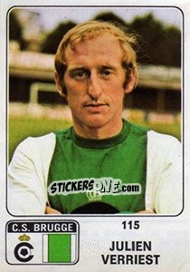 Cromo Julien Verriest - Football Belgium 1973-1974 - Panini