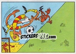 Figurina Cartoon (La Descente) - Football Belgium 1973-1974 - Panini