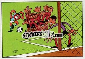 Cromo Cartoon (Le Mur) - Football Belgium 1973-1974 - Panini