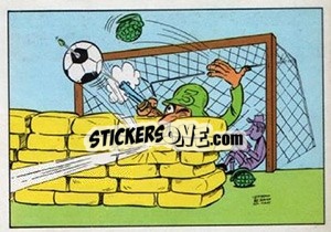 Sticker Cartoon (En Defense) - Football Belgium 1973-1974 - Panini