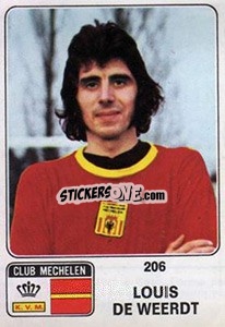 Sticker Louis de Weerdt - Football Belgium 1973-1974 n. 206 - Panini