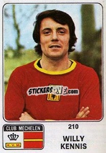 Figurina Willy Kennis - Football Belgium 1973-1974 n. 210 - Panini