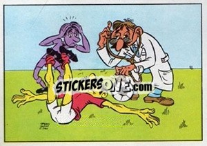 Sticker Cartoon (Intervention du Medecin) - Football Belgium 1973-1974 - Panini