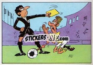 Sticker Cartoon (L'Avertissement) - Football Belgium 1973-1974 - Panini