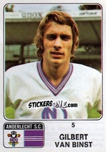 Cromo Gilbert van Binst - Football Belgium 1973-1974 - Panini