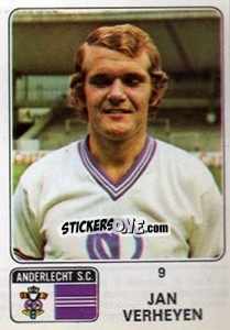 Sticker Jan Verheyen - Football Belgium 1973-1974 n. 9 - Panini