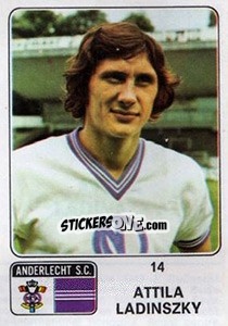 Figurina Attila Ladinszky - Football Belgium 1973-1974 n. 14 - Panini