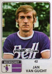 Sticker Jan van Gucht - Football Belgium 1973-1974 - Panini