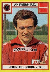 Sticker John de Schrijver - Football Belgium 1974-1975 - Panini
